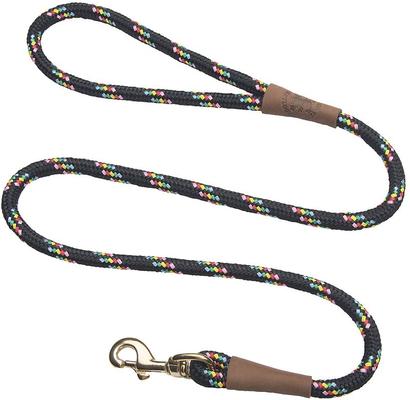 Show full view: Mendota Products Large Snap Confetti Rope Dog Leash, Black Confetti, 6-ft long, 1/2-in wide slide 1 of 5