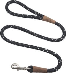 Mendota Products Large Snap Confetti Rope Dog Leash, Night Viz Black, 6-ft long, 1/2-in wide