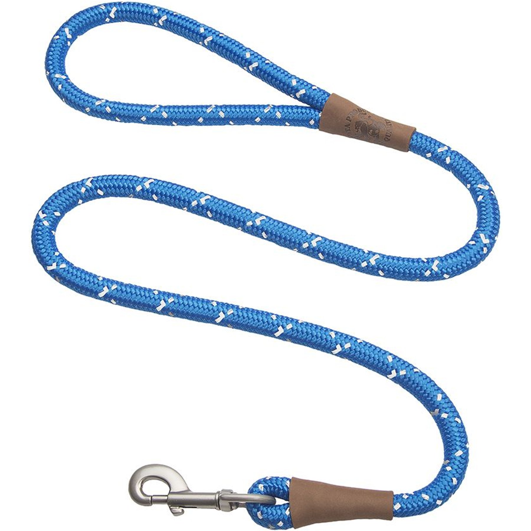 Mendota Products Large Snap Confetti Rope Dog Leash, Night Viz Blue, 6-ft long, 1/2-in wide