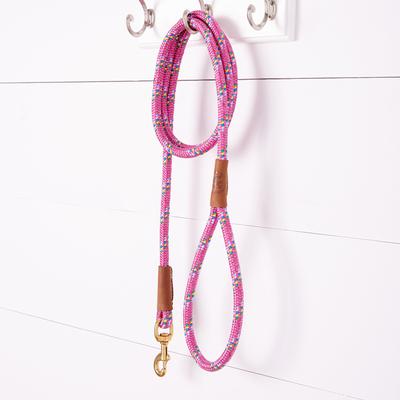 Show full view: Mendota Products Large Snap Confetti Rope Dog Leash, Raspberry Confetti, 6-ft long, 1/2-in wide slide 3 of 5