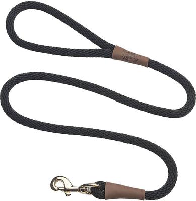 Show full view: Mendota Products Large Snap Solid Rope Dog Leash, Black, 4-ft long, 1/2-in wide slide 1 of 4