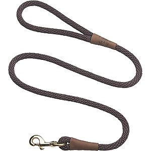 Mendota Products Large Snap Solid Rope Dog Leash, Dark Brown, 6-ft long, 1/2-in wide