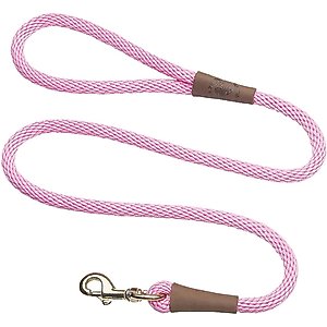 Mendota Products Large Snap Solid Rope Dog Leash, Hot Pink, 6-ft long, 1/2-in wide