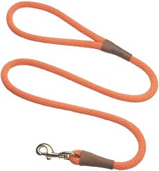 Mendota Products Large Snap Solid Rope Dog Leash, Orange, 6-ft long, 1/2-in wide