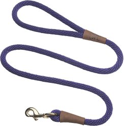 Mendota Products Large Snap Solid Rope Dog Leash, Purple, 6-ft long, 1/2-in wide