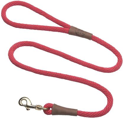 Show full view: Mendota Products Large Snap Solid Rope Dog Leash, Red, 4-ft long, 1/2-in wide slide 1 of 4