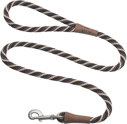 Show full view: Mendota Products Large Snap Striped Rope Dog Leash, Mocha, 6-ft long, 1/2-in wide slide 1 of 3