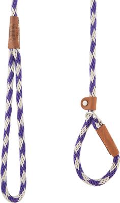 Show full view: Mendota Products Small Slip Checkered Rope Dog Leash, Amethyst, 6-ft long, 3/8-in wide slide 3 of 5