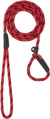 Show full view: Mendota Products Small Slip Checkered Rope Dog Leash, Black Ice Red, 6-ft long, 3/8-in wide slide 2 of 5
