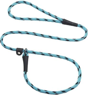 Show full view: Mendota Products Small Slip Checkered Rope Dog Leash, Black Ice Tuquoise, 6-ft long, 3/8-in wide slide 1 of 3