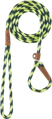 Show full view: Mendota Products Small Slip Checkered Rope Dog Leash, Jade, 6-ft long, 3/8-in wide slide 2 of 5