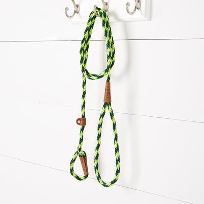 Show full view: Mendota Products Small Slip Checkered Rope Dog Leash, Jade, 6-ft long, 3/8-in wide slide 4 of 5
