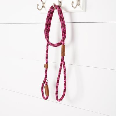 Show full view: Mendota Products Small Slip Checkered Rope Dog Leash, Ruby, 6-ft long, 3/8-in wide slide 4 of 5