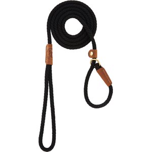 Mendota Products Small Slip Solid Rope Dog Leash, Black, 6-ft long, 3/8-in wide