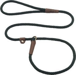 Mendota Products Small Slip Solid Rope Dog Leash, Hunter Green, 4-ft long, 3/8-in wide