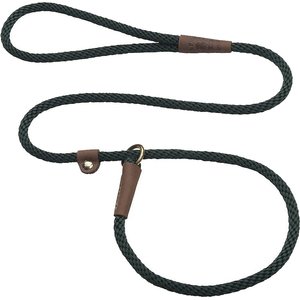 Mendota Products Small Slip Solid Rope Dog Leash, Hunter Green, 4-ft long, 3/8-in wide