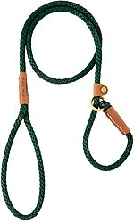 Mendota Products Small Slip Solid Rope Dog Leash, Hunter Green, 4-ft long, 3/8-in wide slide 2 of 5