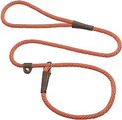 Mendota Products Small Slip Solid Rope Dog Leash, Orange, 6-ft long, 3/8-in wide