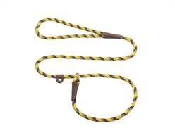 Mendota Products Small Slip Striped Rope Dog Leash, Harvest, 6-ft long, 3/8-in wide
