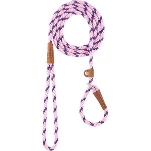 Mendota Products Small Slip Striped Rope Dog Leash, Lilac, 6-ft long, 3/8-in wide