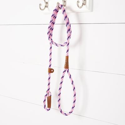 Show full view: Mendota Products Small Slip Striped Rope Dog Leash, Lilac, 6-ft long, 3/8-in wide slide 4 of 6