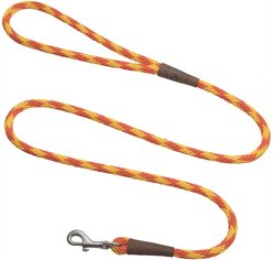 Mendota Products Small Snap Checkered Rope Dog Leash, Amber, 6-ft long, 3/8-in wide