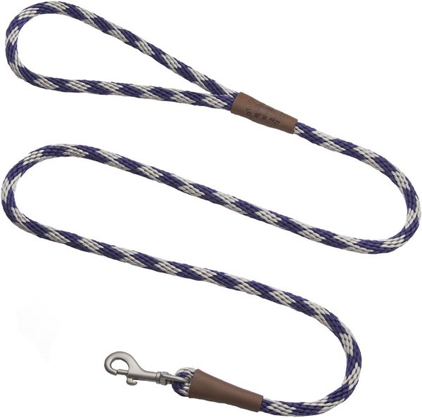 MENDOTA PRODUCTS Small Snap Checkered Rope Dog Leash, Amethyst,