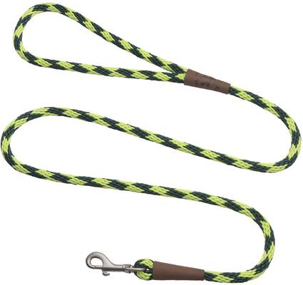 Show full view: Mendota Products Small Snap Checkered Rope Dog Leash, Jade, 6-ft long, 3/8-in wide slide 1 of 4