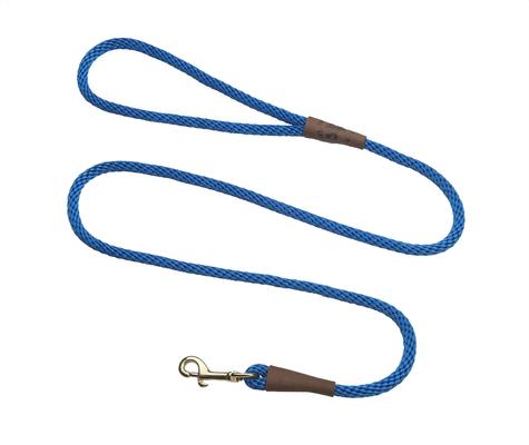 Show full view: Mendota Products Small Snap Solid Rope Dog Leash, Blue, 4-ft long, 3/8-in wide slide 1 of 4