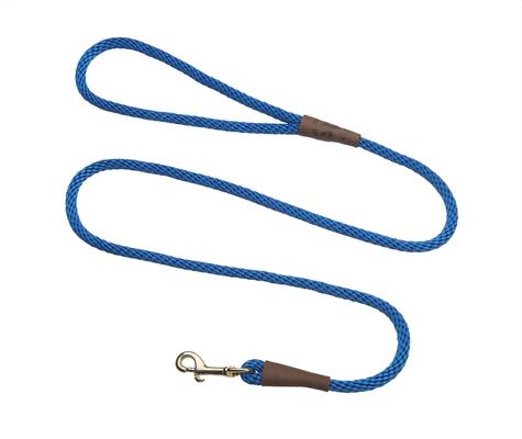 Show full view: Mendota Products Small Snap Solid Rope Dog Leash, Blue, 6-ft long, 3/8-in wide slide 1 of 4