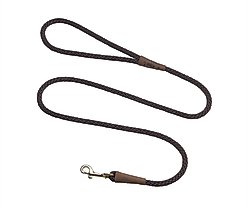 Mendota Products Small Snap Solid Rope Dog Leash, Dark Brown, 6-ft long, 3/8-in wide