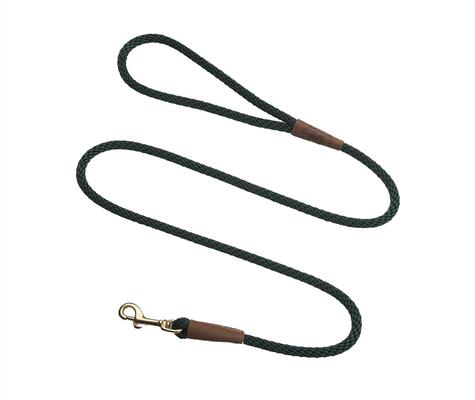 Show full view: Mendota Products Small Snap Solid Rope Dog Leash, Hunter Green, 4-ft long, 3/8-in wide slide 1 of 4