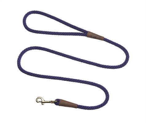 Show full view: Mendota Products Small Snap Solid Rope Dog Leash, Purple, 6-ft long, 3/8-in wide slide 1 of 4