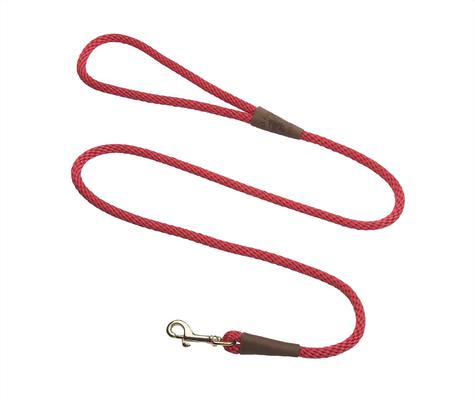 Show full view: Mendota Products Small Snap Solid Rope Dog Leash, Red, 4-ft long, 3/8-in wide slide 1 of 4