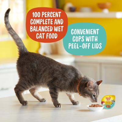 Show full view: Meow Mix Chunks in Gravy Real Ocean Whitefish & Tuna Wet Cat Food, 2.75-oz cup, case of 12 slide 6 of 10