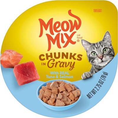 Meow Mix Meow Mix Chunks in Gravy Real Tuna & Salmon Wet Cat Food, 2.75-oz cup, case of 12