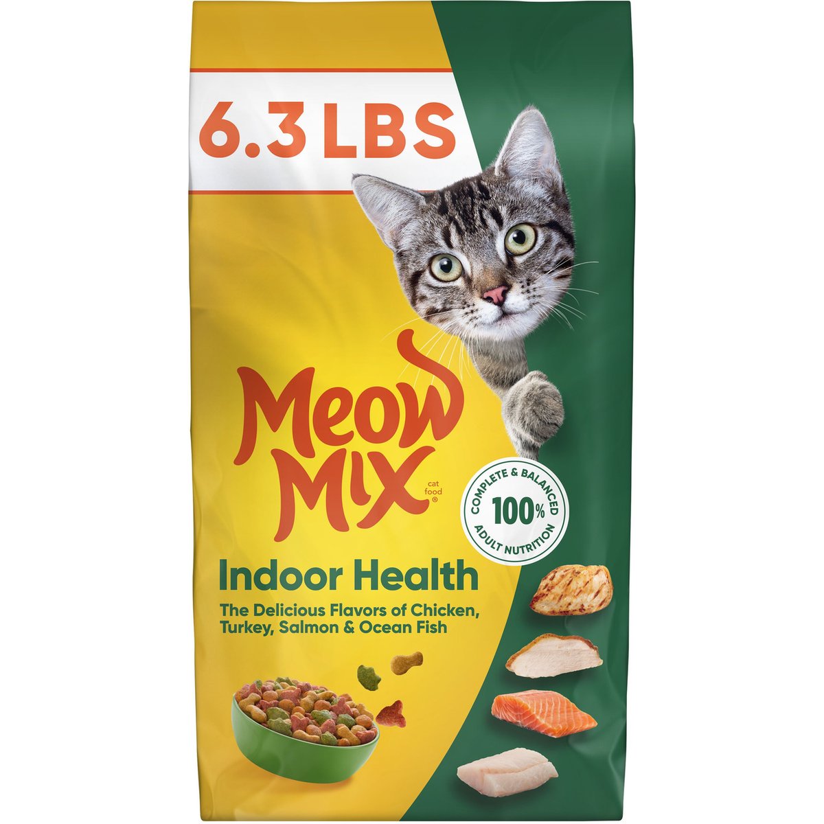 Meow Mix Indoor Health Adult Dry Cat Food, 6.3-lb bag