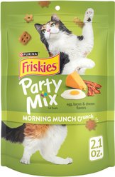 Meow Mix Irresistibles Soft Salmon + Friskies Party Mix Morning Munch Crunch Flavor Crunchy Cat Treats slide 2 of 9
