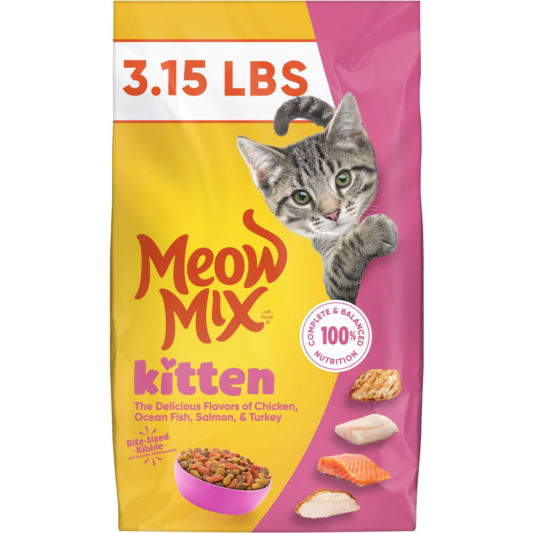 Meow Mix Kitten Li’l Nibbles Dry Cat Food, 6.3-lb bag