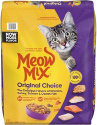 Meow Mix Original Choice Dry Food, 16-lb bag + Temptations Classic Tasty Chicken Flavor Cat Treats slide 2 of 9