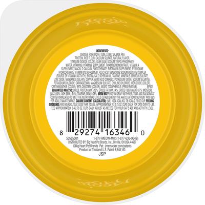 Show full view: Meow Mix Pate in Gravy with Real Tuna & Salmon Wet Cat Food, 2.75-oz cup, case of 12 slide 4 of 10