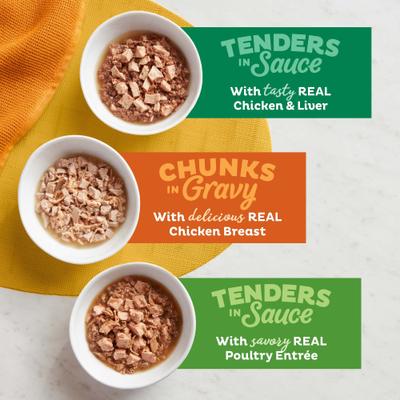 Show full view: Meow Mix Poultry Selects Variety Pack Wet Cat Food, 2.75-oz cup, case of 24 slide 4 of 10