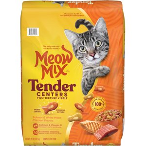 Meow Mix Tender Centers Salmon & White Meat Chicken Dry Cat Food, 20-lb bag
