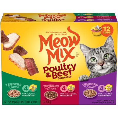 Meow Mix Meow Mix Tender Poultry & Beef Cat Food Variety, 2.75-oz, 12 ct