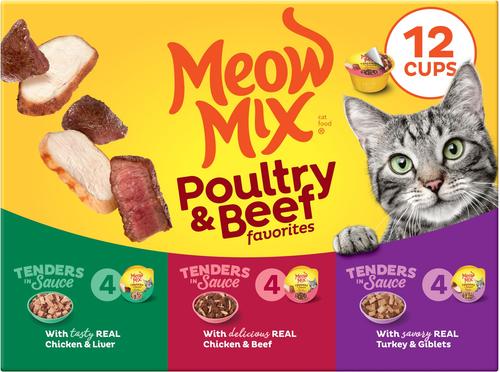 MEOW MIX Tender Favorites Poultry & Beef Wet Cat Food Variety Pack