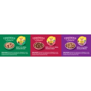 Meow Mix Tender Favorites Poultry & Beef Wet Cat Food Variety Pack, 2.75-oz cup, case of 24