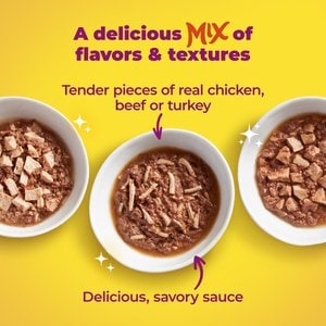 Meow Mix Tender Favorites Poultry & Beef Wet Cat Food Variety Pack, 2.75-oz cup, case of 24