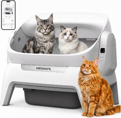 Meowant Self Cleaning Top Entry APP Control & Infrared Safety Sensor Automatic Cat Litter Box, X-Large, White