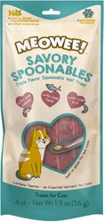Meowee! Savory Spoonables with Real Salmon, Tuna & Krill Lickable Cat Treat, Squeezable Tube, 4 count