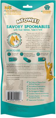 Show full view: Meowee! Savory Spoonables with Real Salmon, Tuna & Krill Lickable Cat Treat, Squeezable Tube, 4 count slide 3 of 13